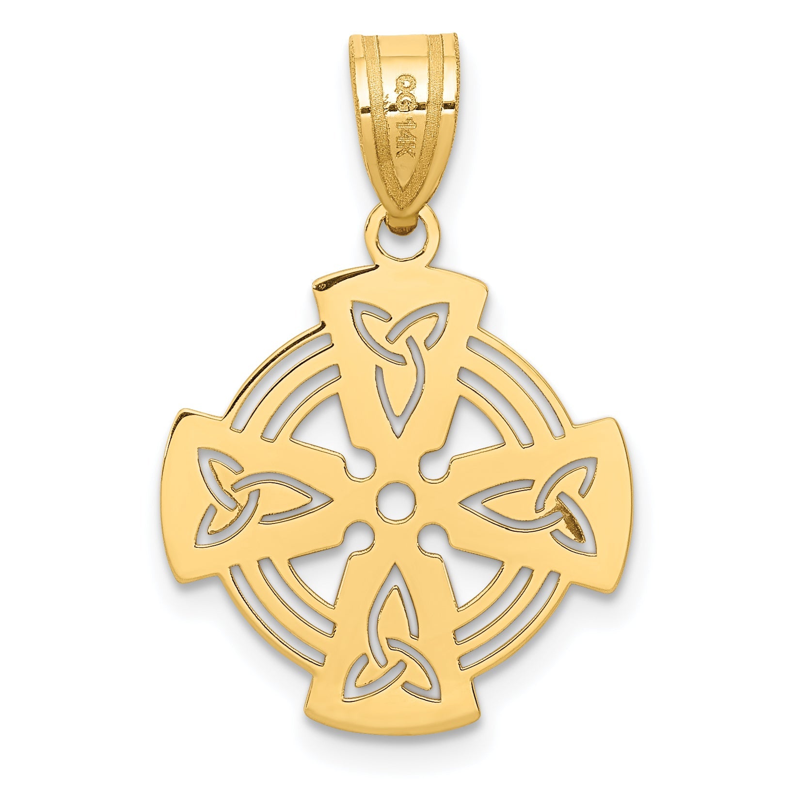 14k Yellow Gold 14k Laser Cut Celtic Cross Charm