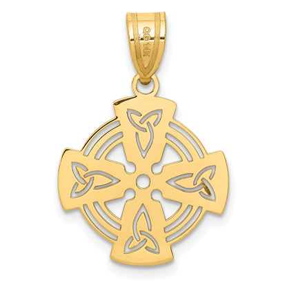 14k Yellow Gold 14k Laser Cut Celtic Cross Charm