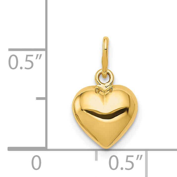 14k Yellow Gold 14K Polished 3-D Puffed Heart Charm