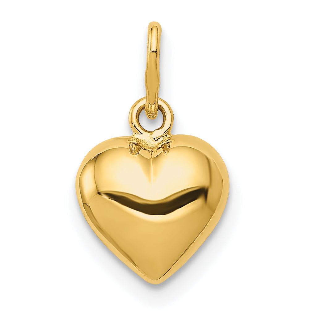 14k Yellow Gold 14K Polished 3-D Puffed Heart Charm