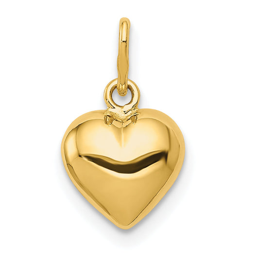 14k Yellow Gold 14K Polished 3-D Puffed Heart Charm