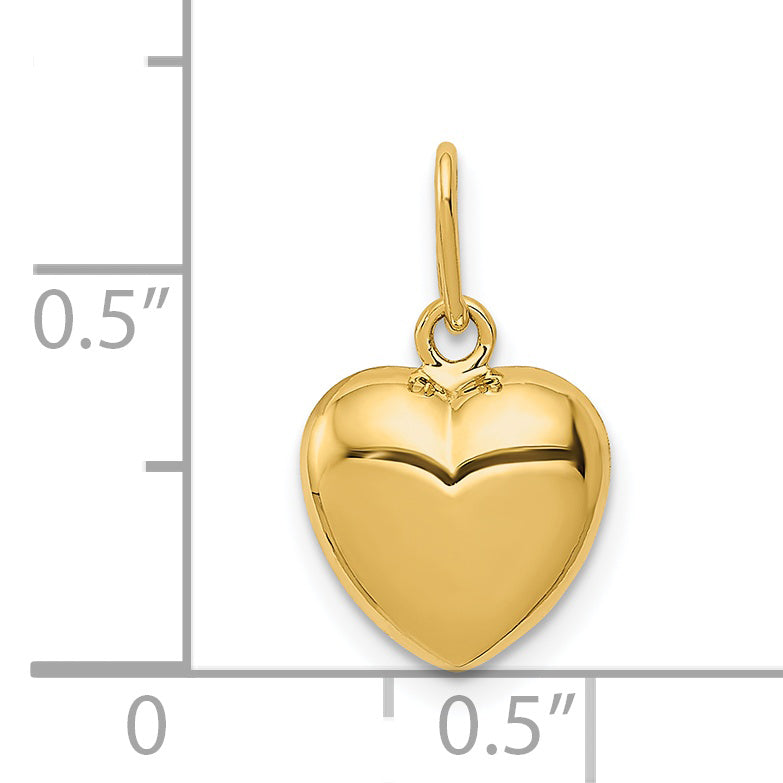 14k Yellow Gold 14K Polished 3-D Puffed Heart Charm