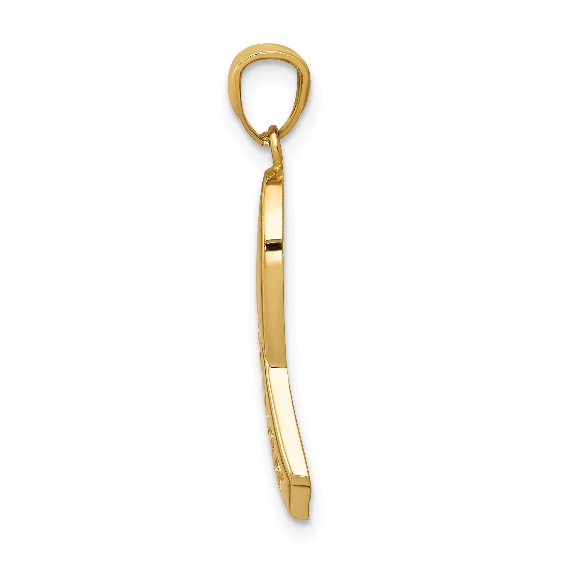 14k Yellow Gold 14k Gold Polished SURVIVOR Ribbon Pendant