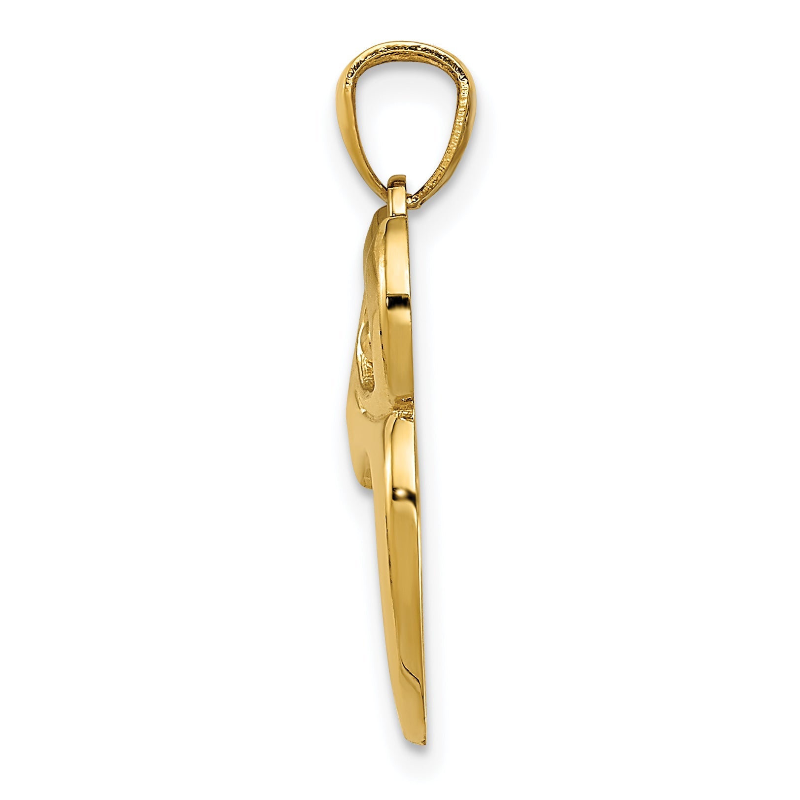 14k Yellow Gold 14k Gold Polished Cut-out Owl Pendant