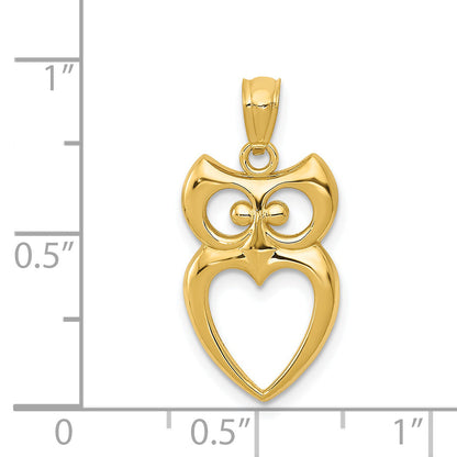 14k Yellow Gold 14k Gold Polished Cut-out Owl Pendant