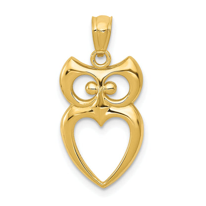 14k Yellow Gold 14k Gold Polished Cut-out Owl Pendant