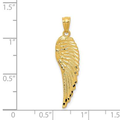 14k Yellow Gold 14K Gold Polished and Textured Angel Wing Pendant