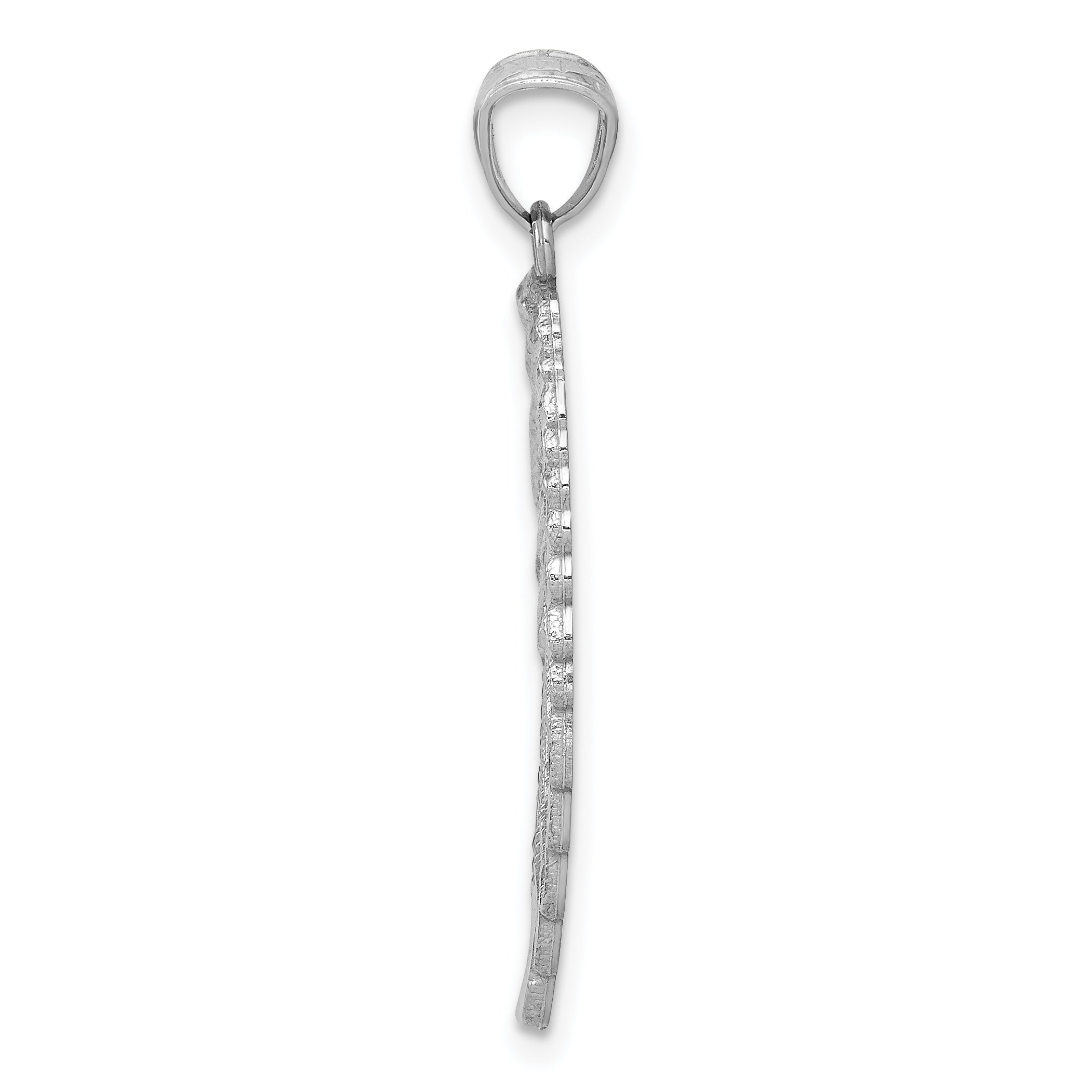 14k White Gold 14K White Gold Polished and Textured Angel Wing Pendant