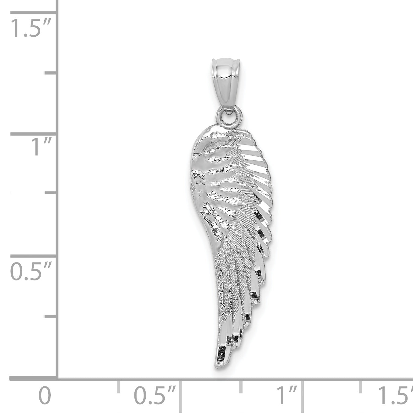 14k White Gold 14K White Gold Polished and Textured Angel Wing Pendant
