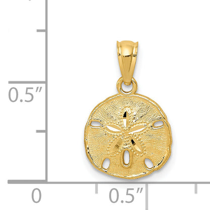 14k Yellow Gold 14K Gold Polished and Textured Sand Dollar Pendant
