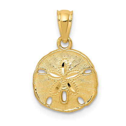 14k Yellow Gold 14K Gold Polished and Textured Sand Dollar Pendant