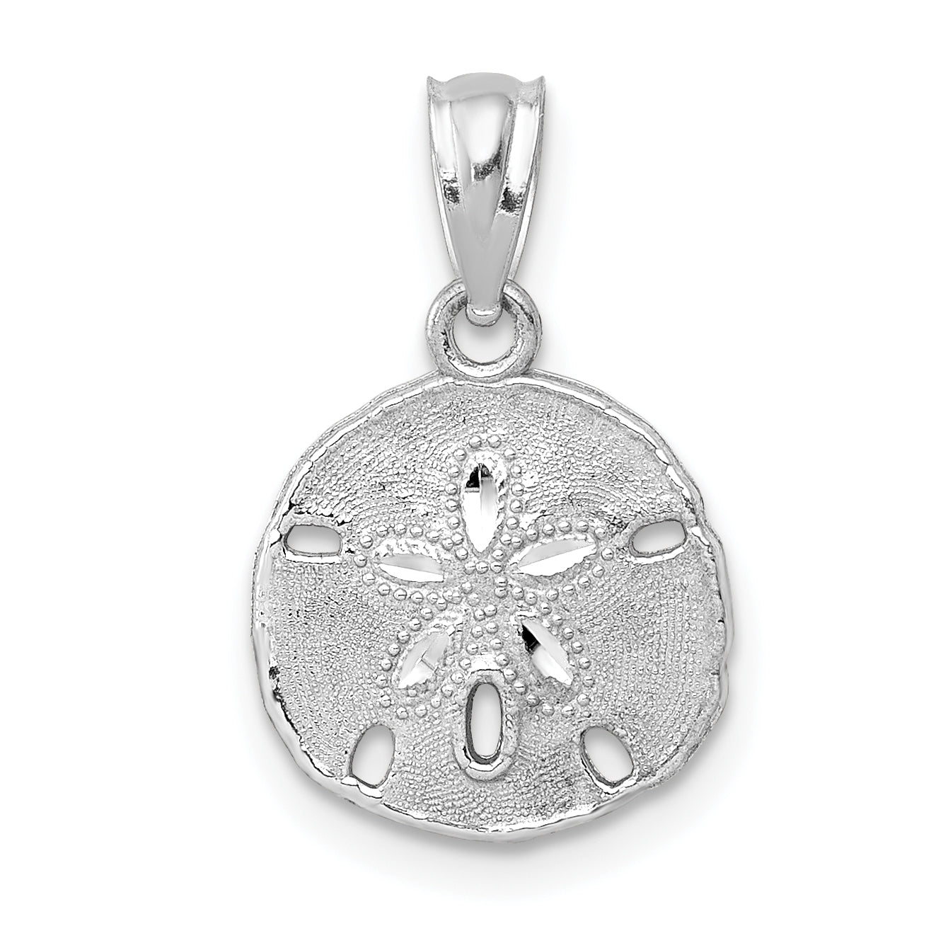 14k White Gold 14K White Gold Polished and Textured Sand Dollar Pendant