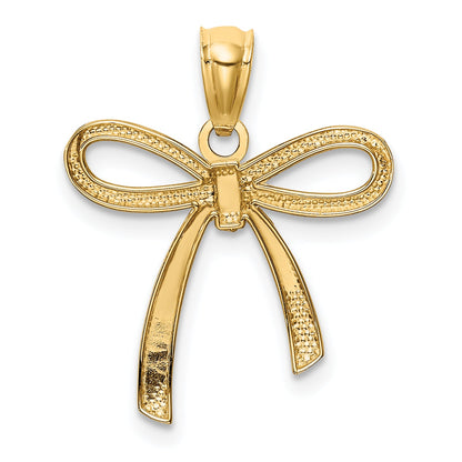 14k Yellow Gold 14k Gold Polished Small Ribbon Bow Pendant