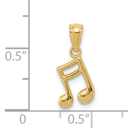 14k Yellow Gold 14k Gold Polished Music Note Pendant
