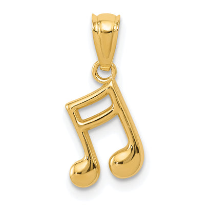 14k Yellow Gold 14k Gold Polished Music Note Pendant
