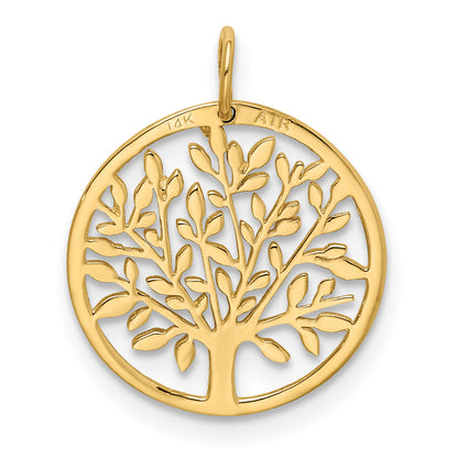 14k Yellow Gold 14k Round Tree Pendant