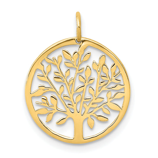 14k Yellow Gold 14k Round Tree Pendant