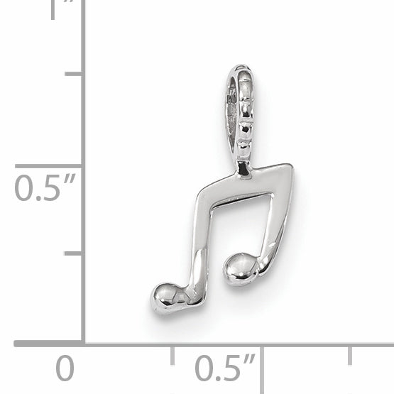 14k White Gold 14k White Gold Polished Musical Note Pendant