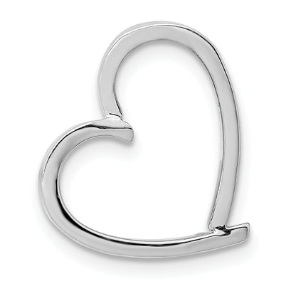 14k White Gold 14K White Gold Chain Slide Heart
