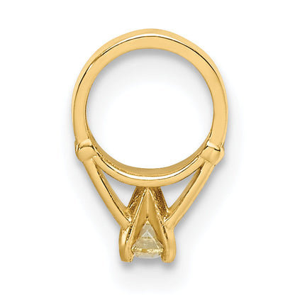 14k Yellow Gold 14K 3D Ring with Yellow CZ Charm