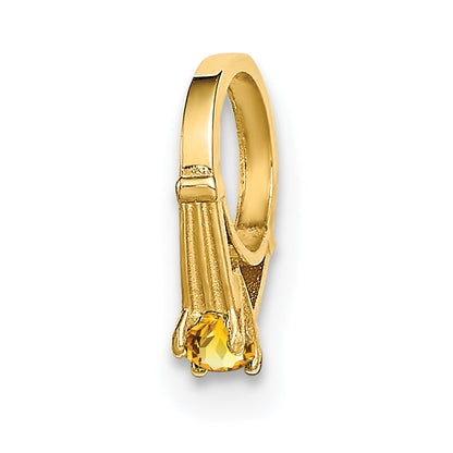 14k Yellow Gold 14K 3D Ring with Yellow CZ Charm