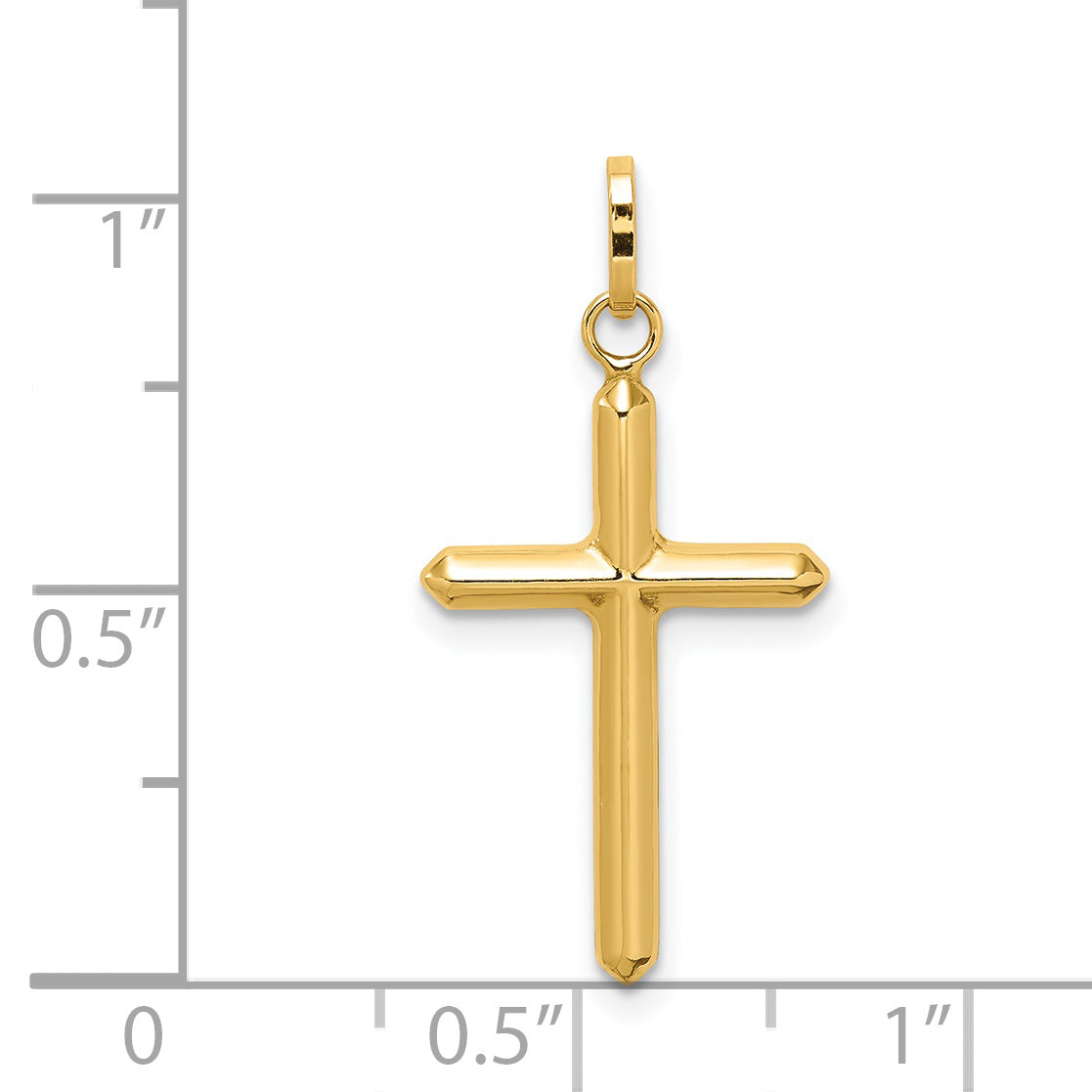 14k Yellow Gold 14k Polished Hollow Latin Cross Charm
