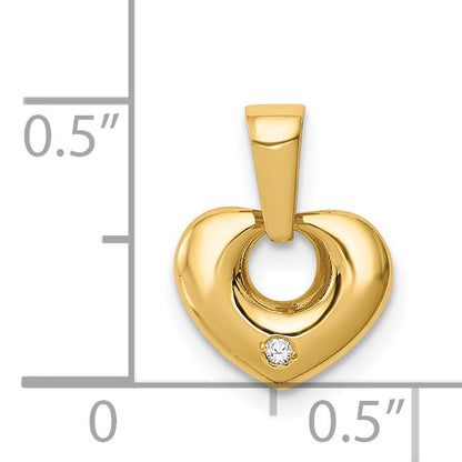 14k Yellow Gold 14k CZ Heart Pendant