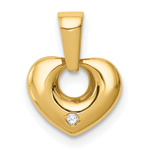 14k Yellow Gold 14k CZ Heart Pendant