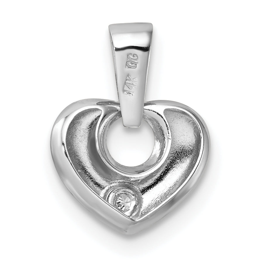 14k White Gold 14k White Gold 3D CZ Heart Pendant