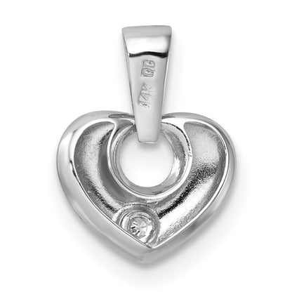 14k White Gold 14k White Gold 3D CZ Heart Pendant