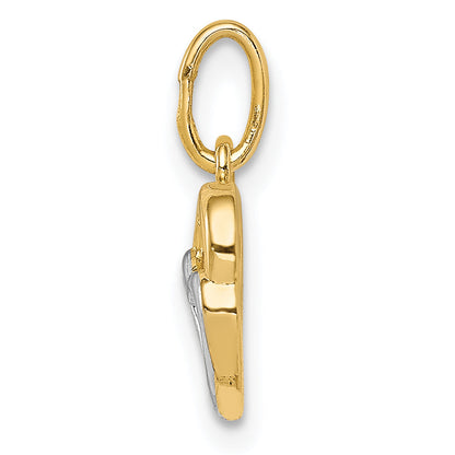 14k Yellow & Rhodium 14K and White Rhodium Polished Hearts Pendant