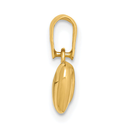 14k Yellow Gold 14k Satin and Polished 3D Puffed Heart Pendant