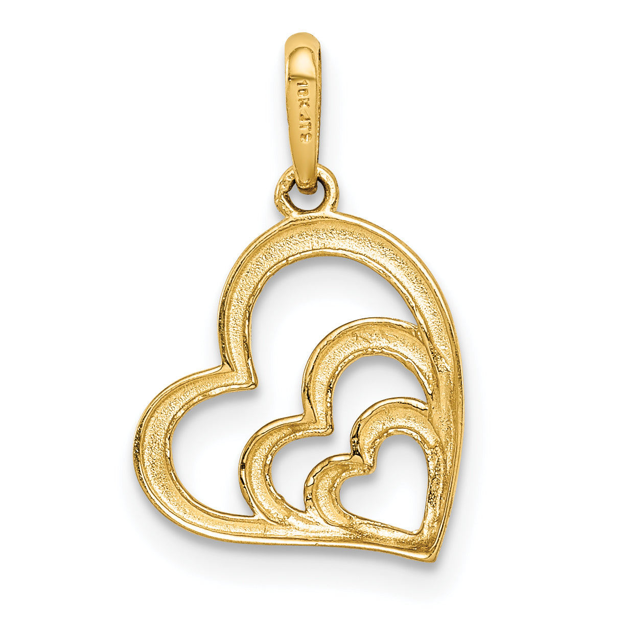 14k Yellow & Rhodium 14K w/Rose and White Rhodium Polished 3 Hearts Pendant