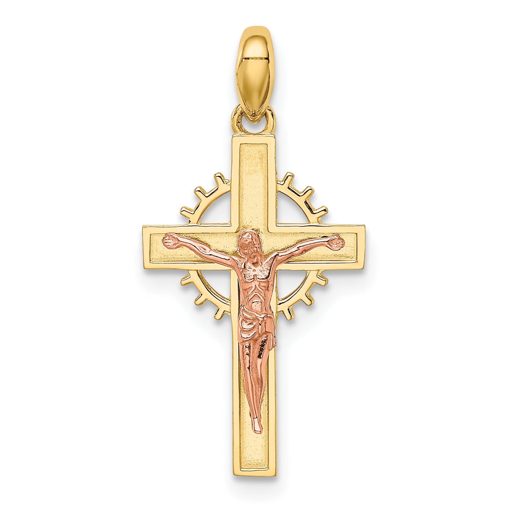 14k Two-tone 14K Two-tone Crucifix Pendant