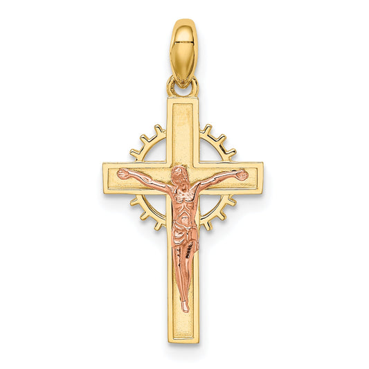 14k Two-tone 14K Two-tone Crucifix Pendant
