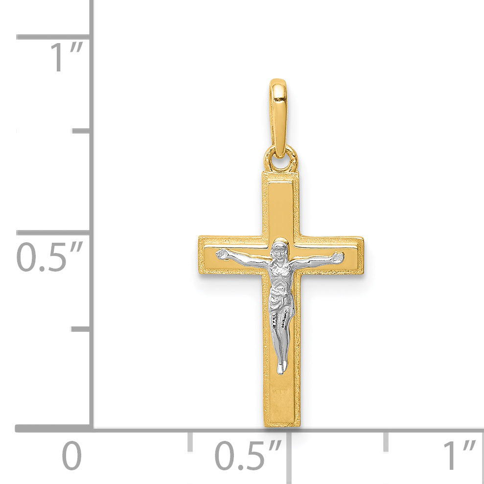 14k Two-tone 14K Two-tone Crucifix Pendant