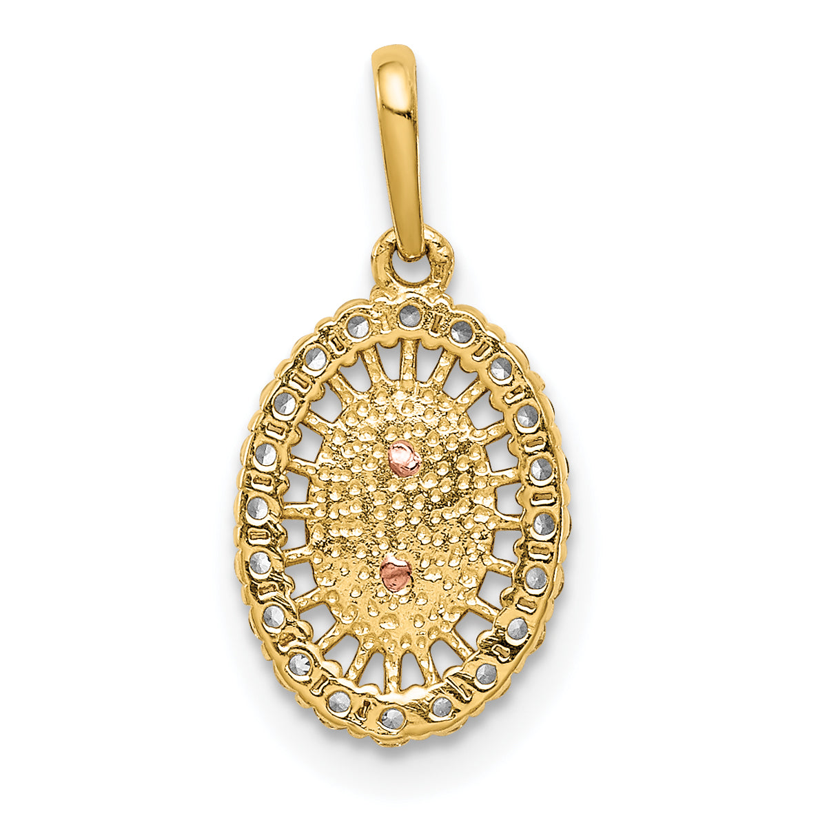14k Two-tone 14K Two-tone Our Lady of Guadalupe CZ Pendant