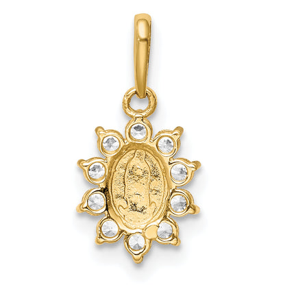 14k Yellow Gold 14K Our Lady of Guadalupe CZ Pendant
