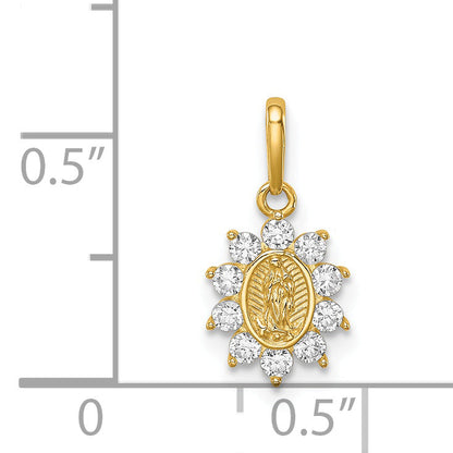 14k Yellow Gold 14K Our Lady of Guadalupe CZ Pendant