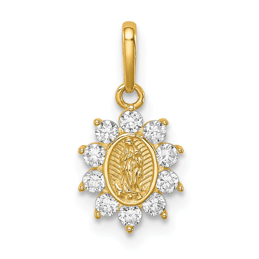 14k Yellow Gold 14K Our Lady of Guadalupe CZ Pendant