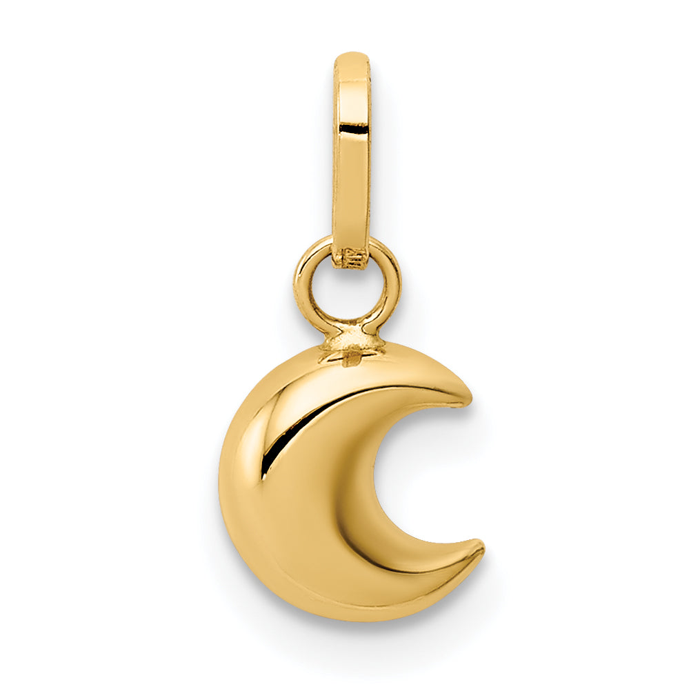 14k Yellow Gold 14k Polished Puffed Moon Charm