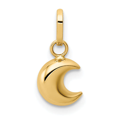 14k Yellow Gold 14k Polished Puffed Moon Charm