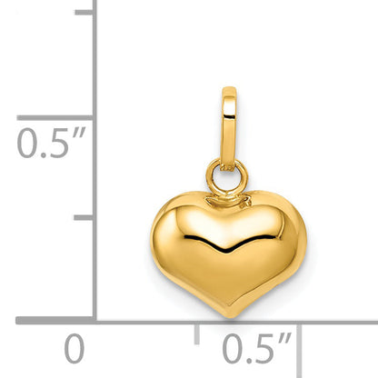 14k Yellow Gold 14k Polished Puffed Heart Charm