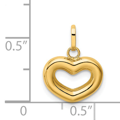 14k Yellow Gold 14k Polished Cut-out Puffed Heart Charm