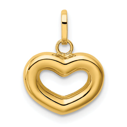 14k Yellow Gold 14k Polished Cut-out Puffed Heart Charm