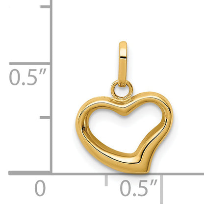 14k Yellow Gold 14k Polished Cut-out Puffed Heart Charm
