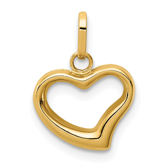 14k Yellow Gold 14k Polished Cut-out Puffed Heart Charm