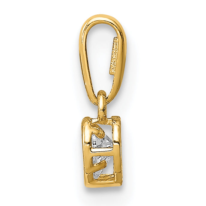 14k Yellow Gold 14K CZ Heart Dangle Pendant