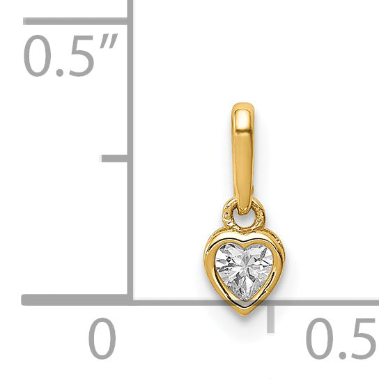 14k Yellow Gold 14K CZ Heart Dangle Pendant