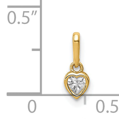 14k Yellow Gold 14K CZ Heart Dangle Pendant
